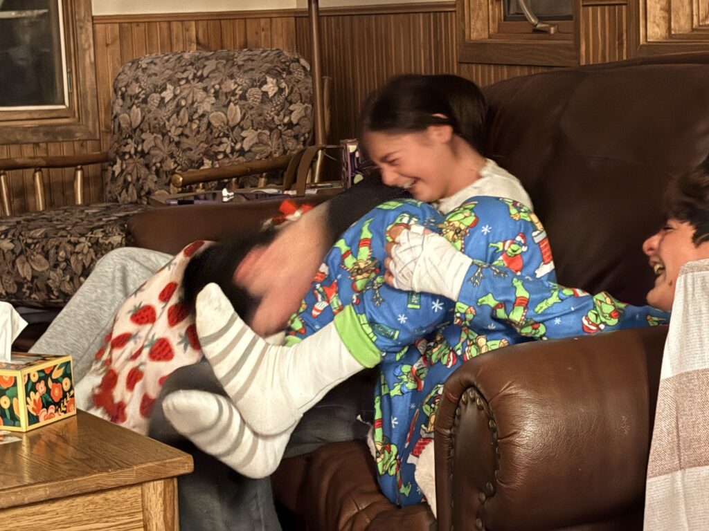 Troop kids laughing