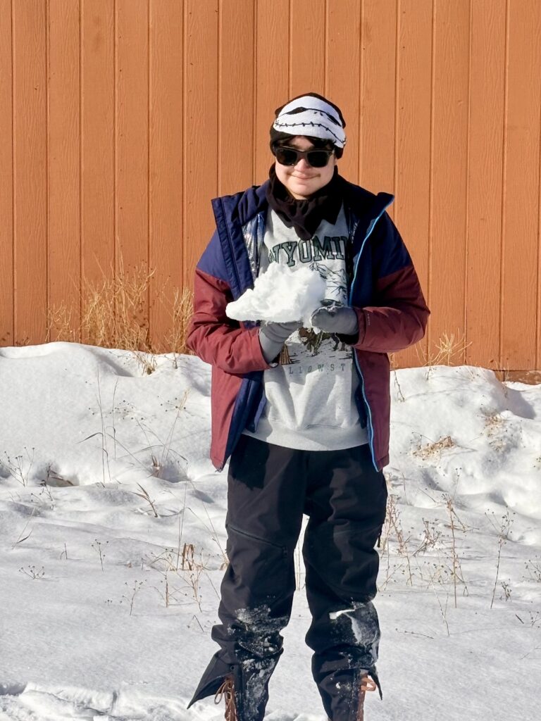 Darren with snowball