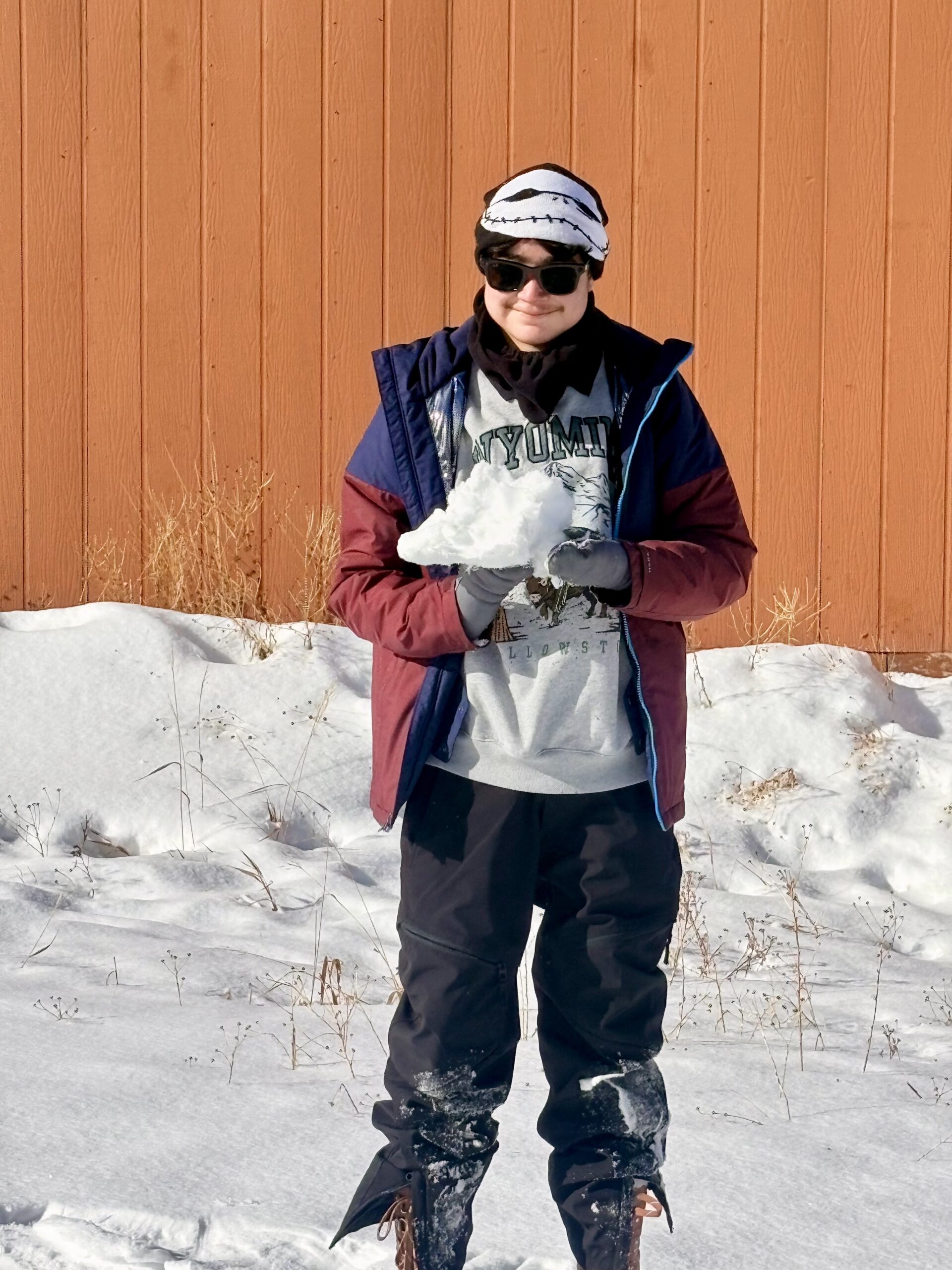 Darren with snowball